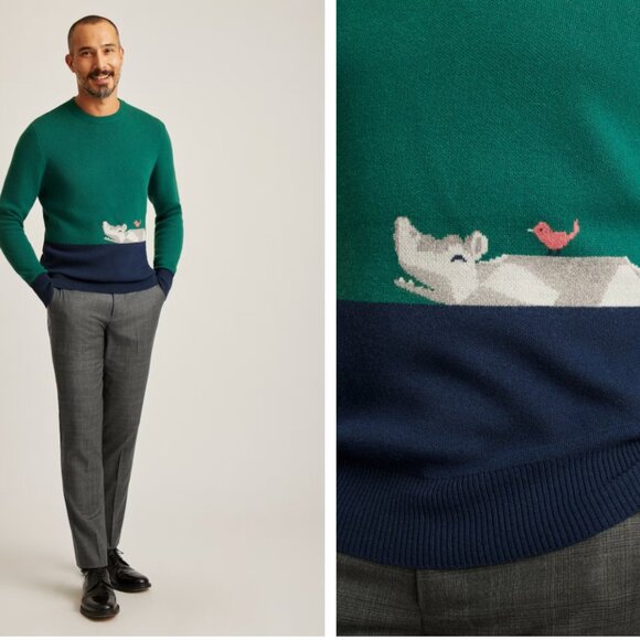 Bonobos Hippo and Bird Graphic Crewneck Sweater - Picture 6 of 7